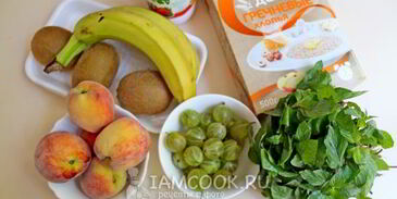 фруктовый смузи с гречневыми хлопьями