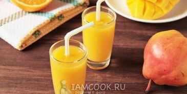 смузи из свежего манго и груши