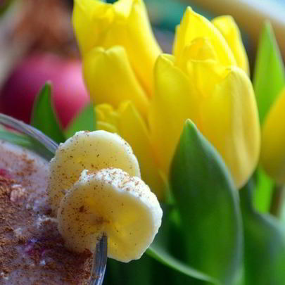 Смузи с бананом и малиной