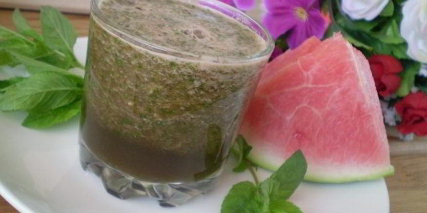 Рецепт зеленого коктейля с арбузом