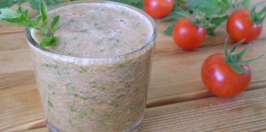 Рецепт зеленого коктейля с помидорами