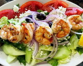 Салат Греческий с креветками