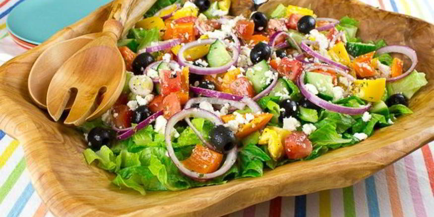 Рецепт салата греческого с лимонной заправкой
