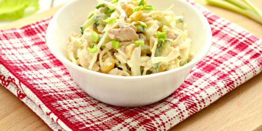 Рецепт капустного салата с горбушей