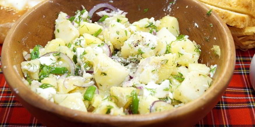 Рецепт картофельного салата с брынзой