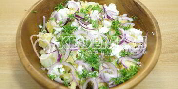 картофельный салат с брынзой