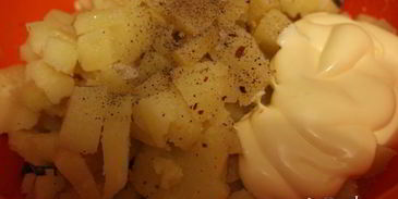 картофельный салат с красной фасолью