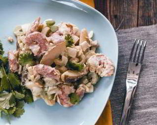 Картофельный салат с креветками