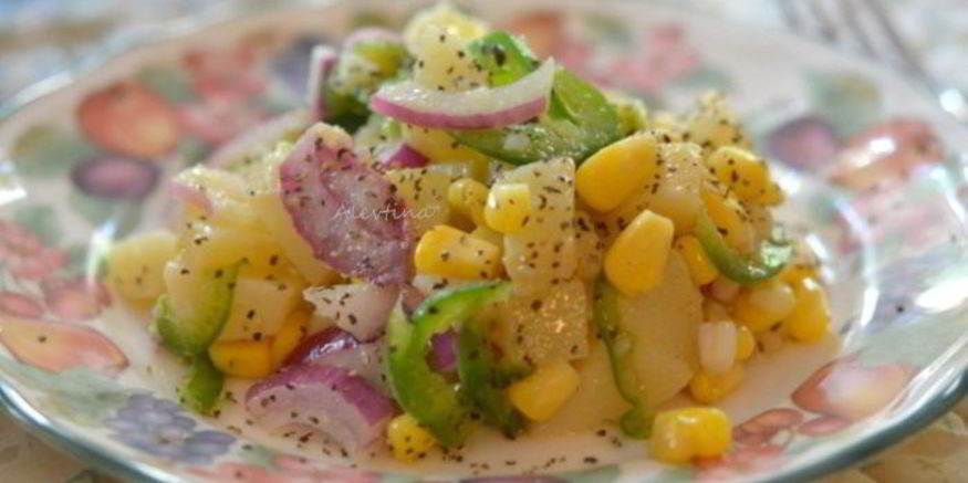 Рецепт картофельного салата с кукурузой и халапеньо