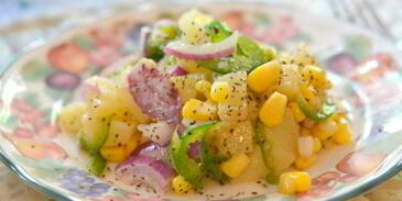 картофельный салат с кукурузой и халапеньо