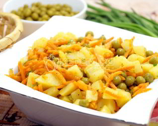 Салат из картофеля с морковью по-корейски