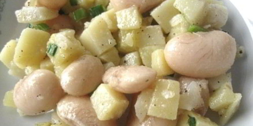 Рецепт салата картофельного с фасолью и сметаной