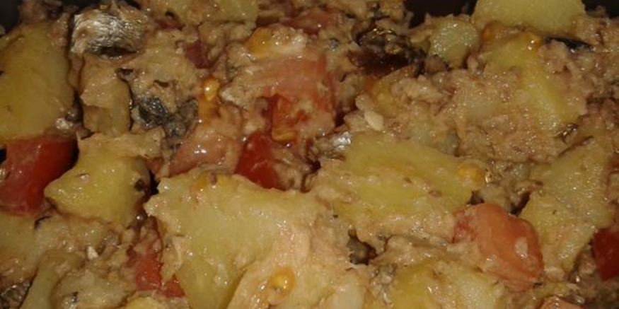 Рецепт салата с картошкой и шпротами