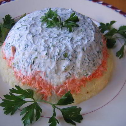 Слоеный картофельный салат