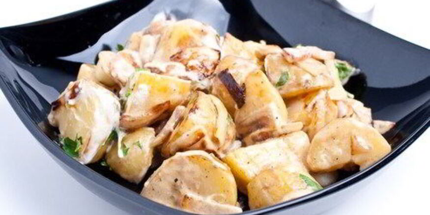 Рецепт теплого картофельного салата на гриле