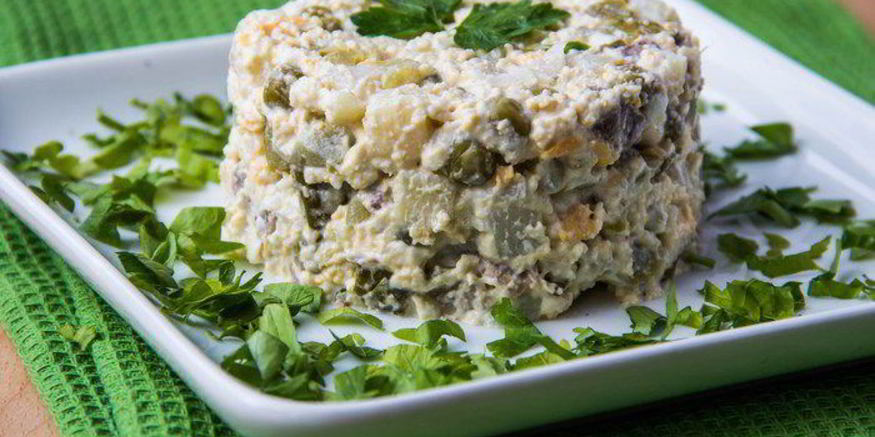 Рецепт оливье с мясом