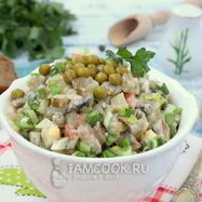 Рецепт Оливье с шампиньонами