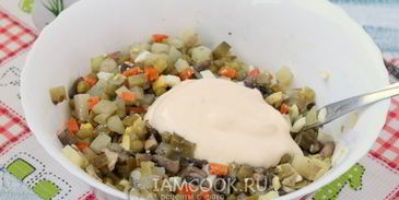 оливье с шампиньонами