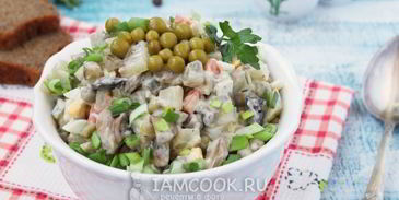 оливье с шампиньонами