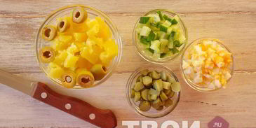 оливье с языком