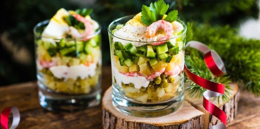 Рецепт оливье со свежим огурцом