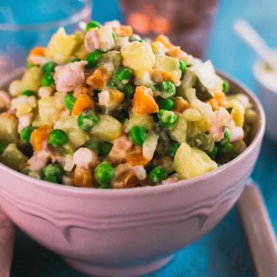 Постный салат оливье