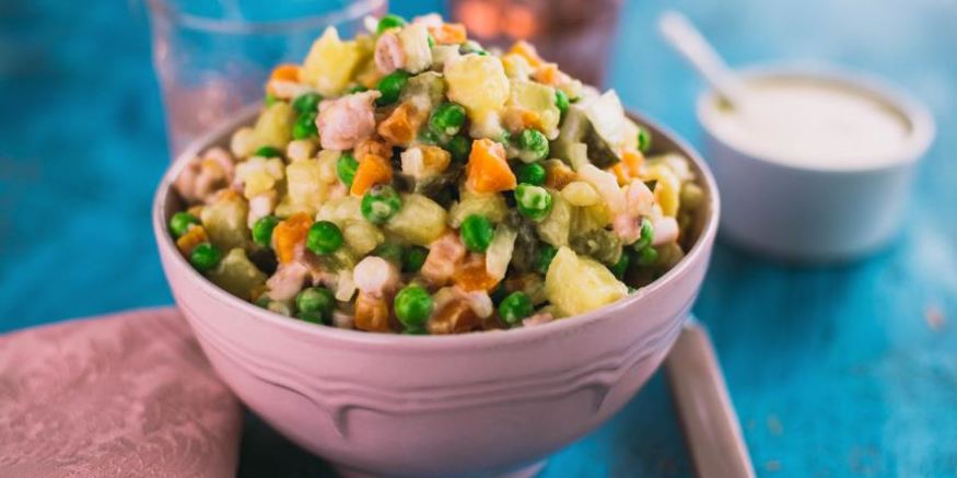 Рецепт постного салата оливье