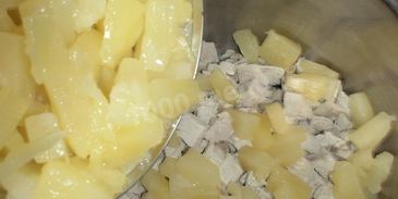 салат new оливье с ананасом и болгарским перцем