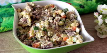 салат оливье с говядиной