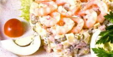 салат оливье с креветками