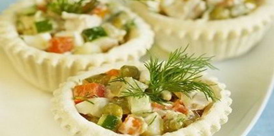 Рецепт тарталеток с салатома оливье