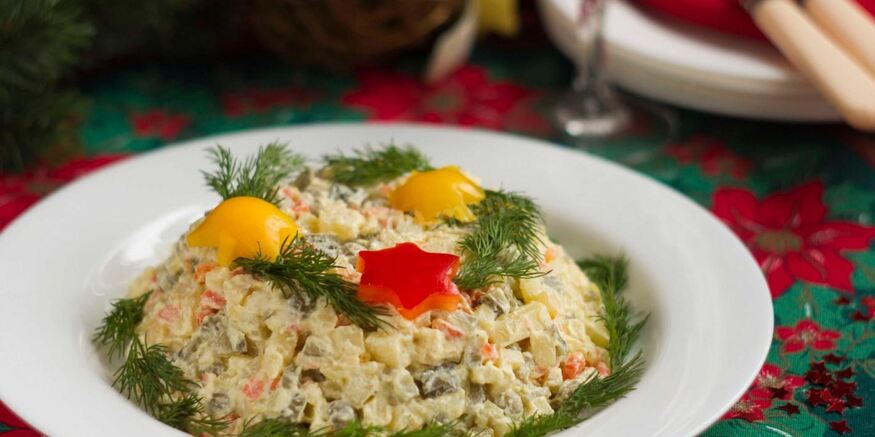 Рецепт вегетарианского салата оливье