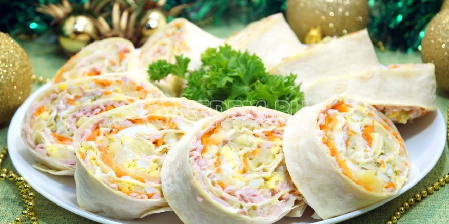 Рецепт закуски оливье-рулета