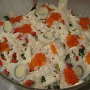 Рецепт Салата Федоровского с красной икрой