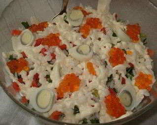 Салат Федоровский с красной икрой