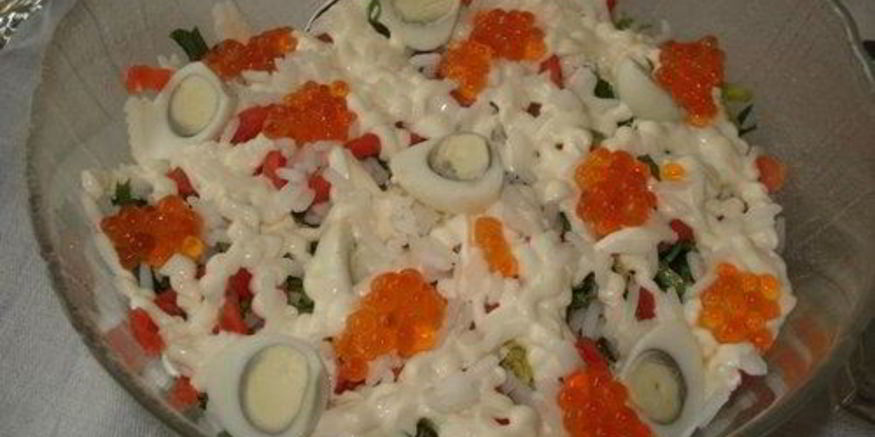 Рецепт салата федоровского с красной икрой