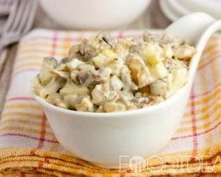 Салат из куриных желудков