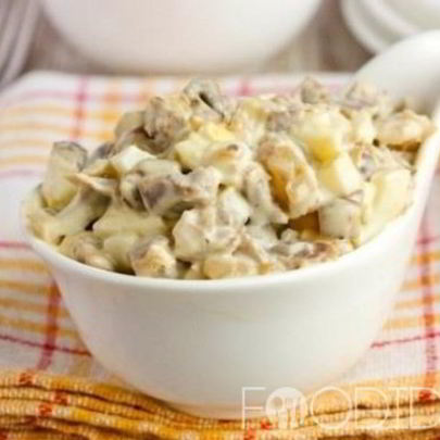 Салат из куриных желудков