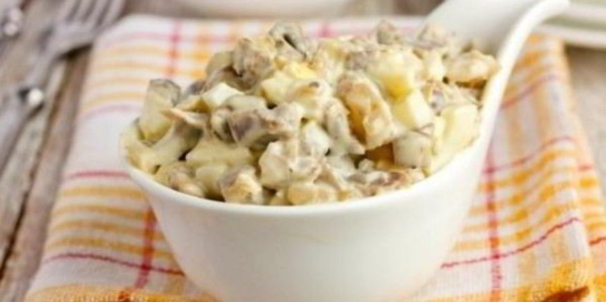 Рецепт салата из куриных желудков