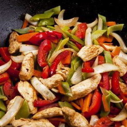 Салат из овощей и грибов на гриле