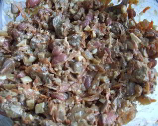 Салат из печени куриной