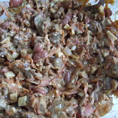 Салат из печени куриной
