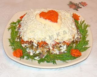 Салат из сердца говяжьего с соленым огурцом