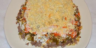 салат из сердца говяжьего с соленым огурцом