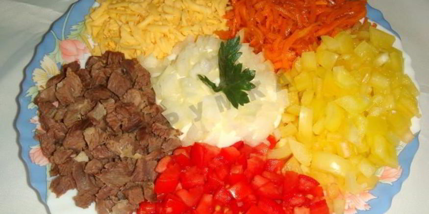 Рецепт салата калейдоскоп с корейской морковью