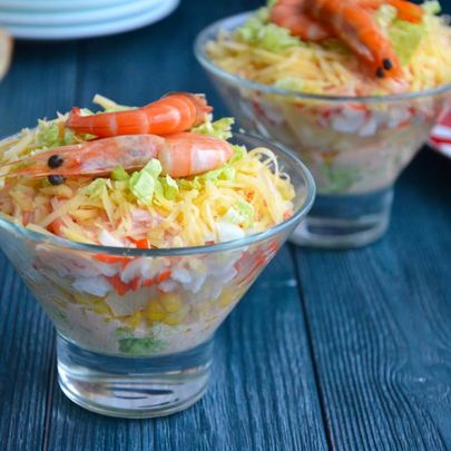 Салат коктейль с сыром