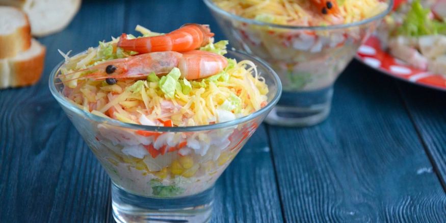 Рецепт салата коктейль с сыром