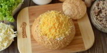 булочки, фаршированные салатом мимоза