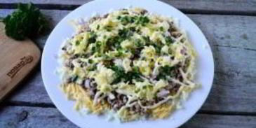 салат мимоза классический слоеный