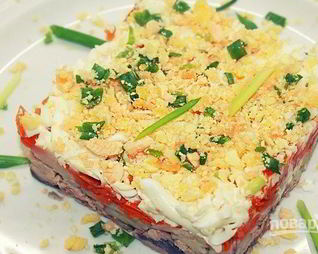 Салат Мимоза с консервированной горбушей